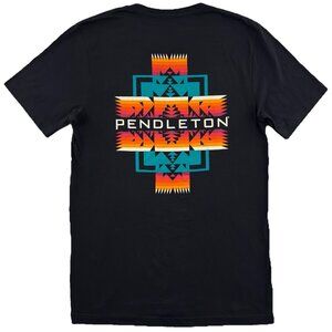 Pendleton Chief Joseph T-shirt Men's M Black Native Navajo Tribal Aztec Western